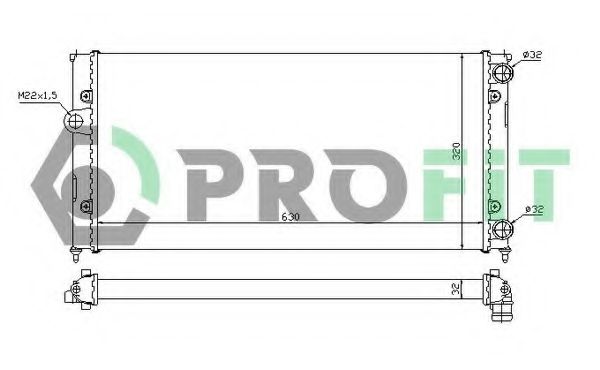 Радиатор, охлаждение двигателя PROFIT PR 9522A1