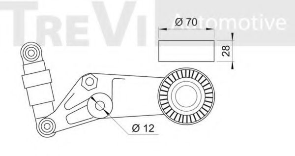 Натяжитель ремня, клиновой зубча TREVI AUTOMOTIVE TA1278