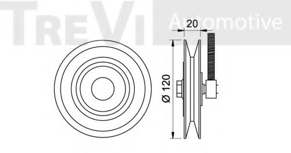 Натяжной ролик, поликлиновой  ремень TREVI AUTOMOTIVE A1090