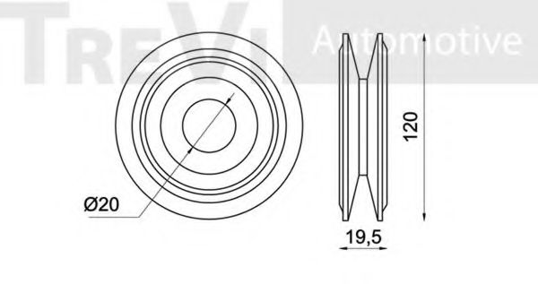 Паразитный / ведущий ролик, поликлиновой ремень TREVI AUTOMOTIVE TA1482