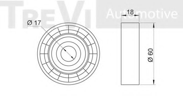 Паразитный / ведущий ролик, поликлиновой ремень TREVI AUTOMOTIVE A1218
