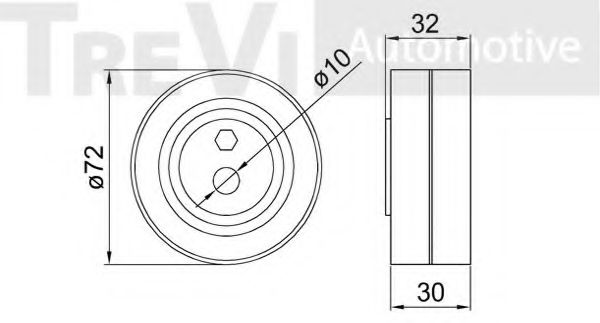Паразитный / Ведущий ролик, зубчатый ремень TREVI AUTOMOTIVE T2221