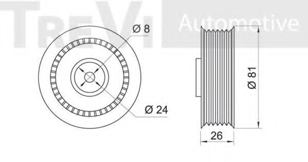Натяжной ролик, поликлиновой  ремень BERTOLOTTI 56517