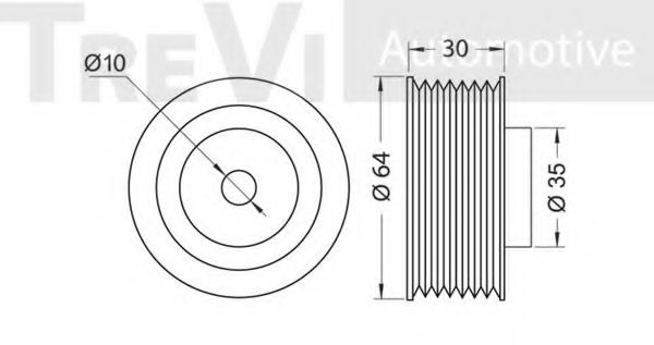 Натяжной ролик, поликлиновой  ремень TREVI AUTOMOTIVE TA1882