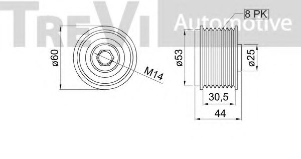 Механизм свободного хода генератора TREVI AUTOMOTIVE TC1670