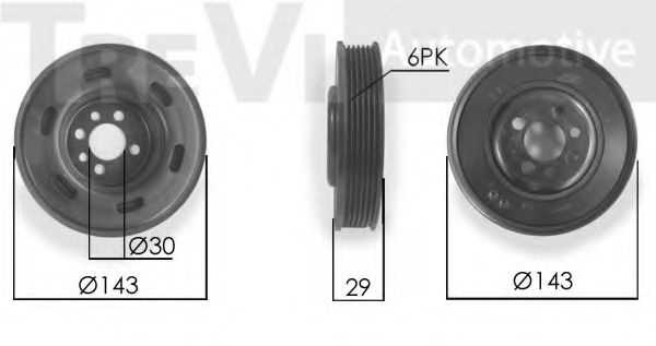 Ременный шкив, коленчатый вал TREVI AUTOMOTIVE PC1175