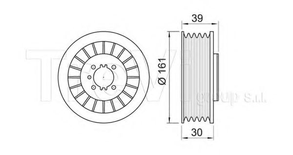 Ременный шкив, коленчатый вал TREVI AUTOMOTIVE PC1010