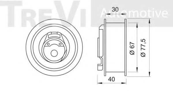 Натяжной ролик, ремень ГРМ TREVI AUTOMOTIVE T2227