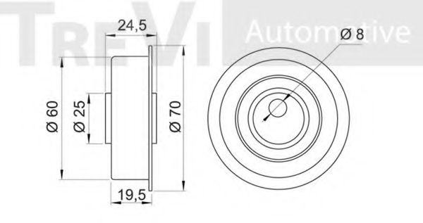 Натяжной ролик, ремень ГРМ BERTOLOTTI 57196