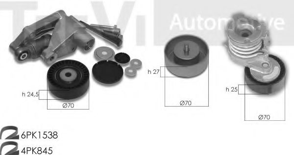 Поликлиновой ременный комплект TREVI AUTOMOTIVE KA1229