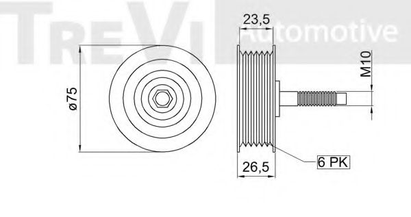 Паразитный / ведущий ролик, поликлиновой ремень TREVI AUTOMOTIVE A1858