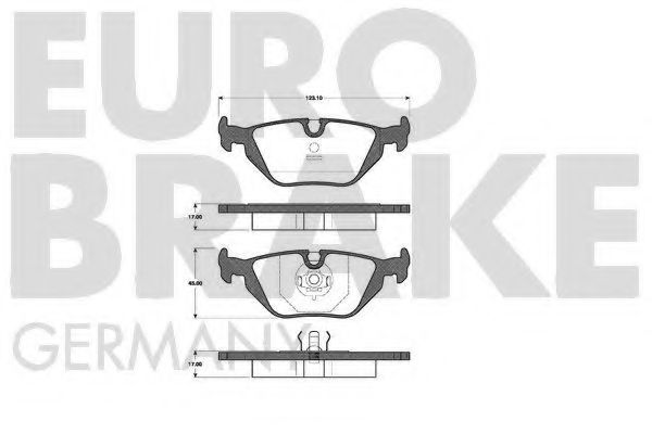 Комплект тормозных колодок, дисковый тормоз EUROBRAKE 5502221516