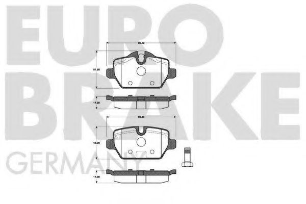 Комплект тормозных колодок, дисковый тормоз EUROBRAKE 5502221530
