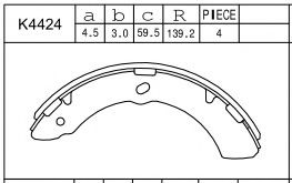 Комплект тормозных колодок ASIMCO K4424