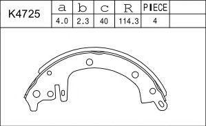 Комплект тормозных колодок ASIMCO K4725