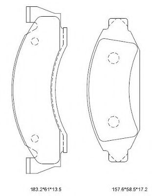 Комплект тормозных колодок, дисковый тормоз ASIMCO KD6325