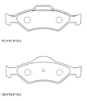 Комплект тормозных колодок, дисковый тормоз ASIMCO KD6516