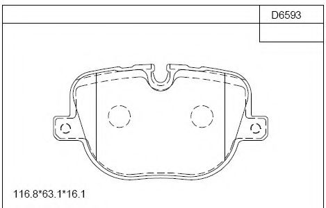 Комплект тормозных колодок, дисковый тормоз ASIMCO KD6593