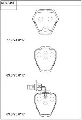 Комплект тормозных колодок, дисковый тормоз ASIMCO KD7349F