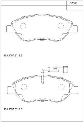 Комплект тормозных колодок, дисковый тормоз ASIMCO KD7368