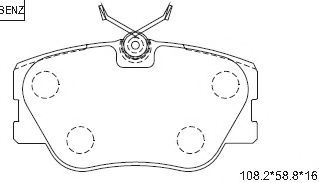 Комплект тормозных колодок, дисковый тормоз ASIMCO KD7715