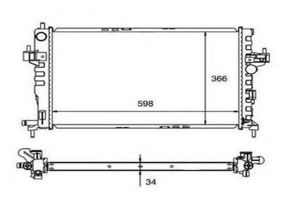 Радиатор, охлаждение двигателя BEHR HELLA SERVICE 66619