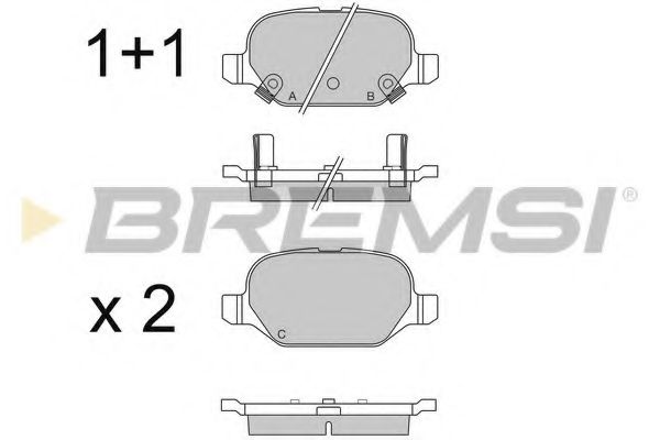 Комплект тормозных колодок, дисковый тормоз BREMSI BP3550