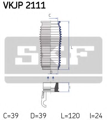 Комплект пылника, рулевое управление SKF VKJP 2111