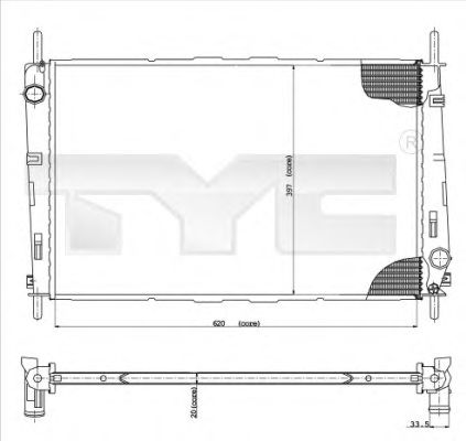 Радиатор, охлаждение двигателя TYC 710-0046