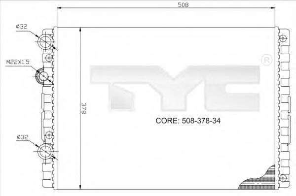 Радиатор, охлаждение двигателя TYC 737-0024