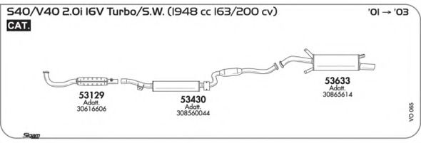 Система выпуска ОГ AKS DASIS SGVO065