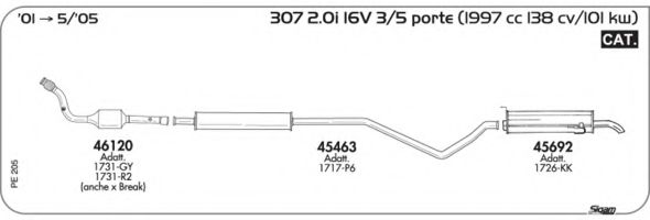Система выпуска ОГ AKS DASIS SGPE205