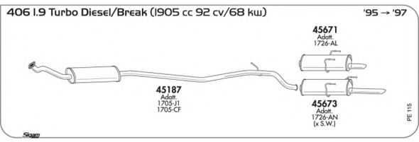 Система выпуска ОГ AKS DASIS SGPE115