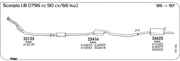 Система выпуска ОГ AKS DASIS SGFO133