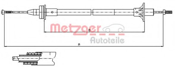 Трос, управление сцеплением METZGER 10.2412