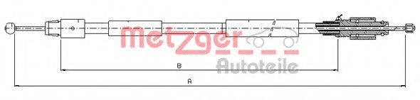 Трос, стояночная тормозная система METZGER 10.7630