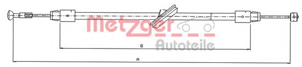 Трос, стояночная тормозная система METZGER 10.9834