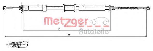 Трос, стояночная тормозная система METZGER 12.0701