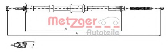 Трос, стояночная тормозная система METZGER 12.0764