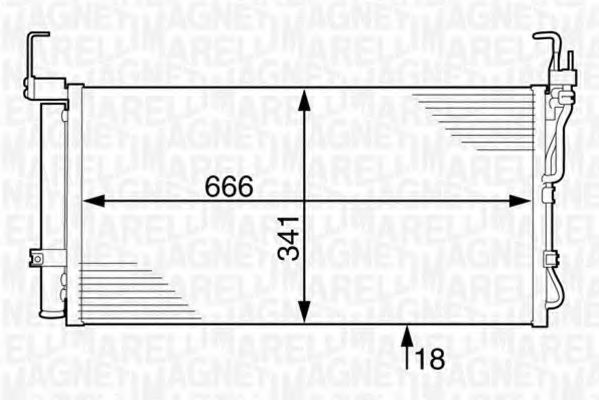 Конденсатор, кондиционер MAGNETI MARELLI 350203625000