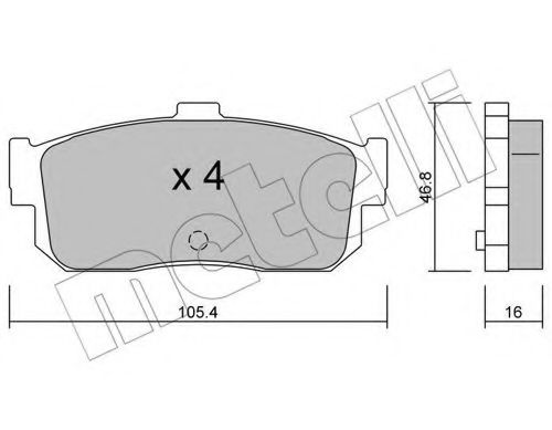 Комплект тормозных колодок, дисковый тормоз METELLI 22-0193-0