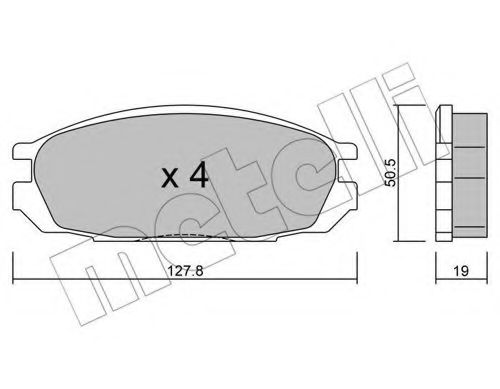 Комплект тормозных колодок, дисковый тормоз METELLI 22-0409-0