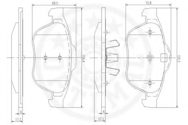 Комплект тормозных колодок, дисковый тормоз OPTIMAL 12130
