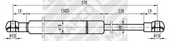 Газовая пружина, крышка багажник MAPCO 91612