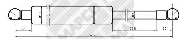 Газовая пружина, капот MAPCO 20048