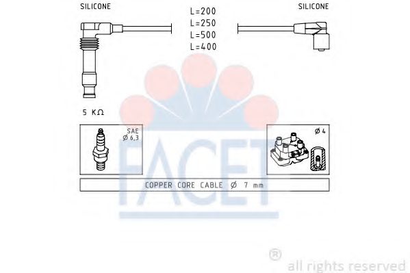 Комплект проводов зажигания FACET 4.7247