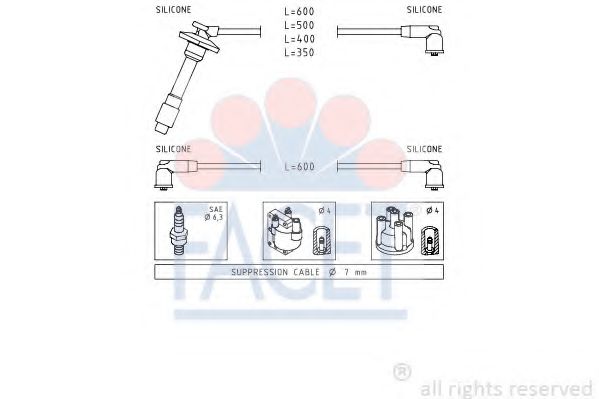 Комплект проводов зажигания FACET 4.9879