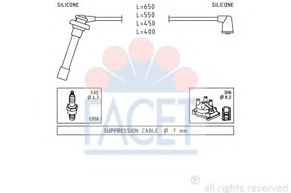 Комплект проводов зажигания FACET 4.9699