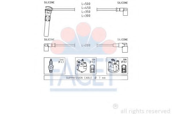 Комплект проводов зажигания FACET 49900