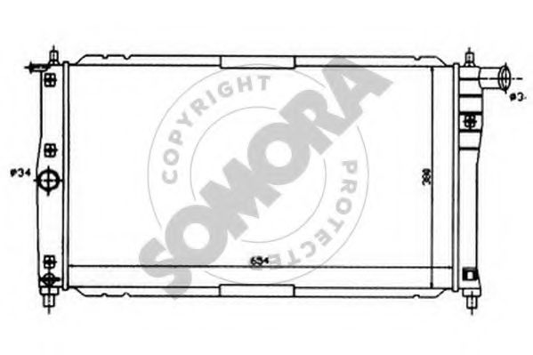 Радиатор, охлаждение двигателя SOMORA 063040